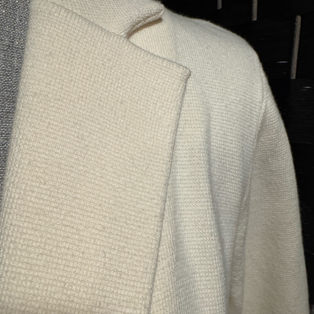 J. Crew Cream Women's Sweater Blazer w pockets. NWT Sz L petite - Picture 5 of 9